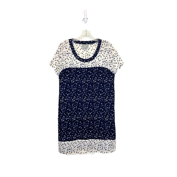 Maeve‎ Anthropologie Short Sleeve Shift A-line Mini Dress In Navy Abstract M - Picture 1 of 9